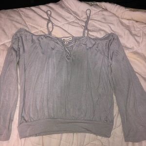 Grey off the shoulder top size s